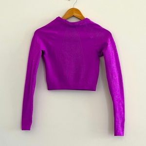 Fabletics Purple Polyester Bri Cropped Long Sleeve Top XS  🚨HOST PICK🚨